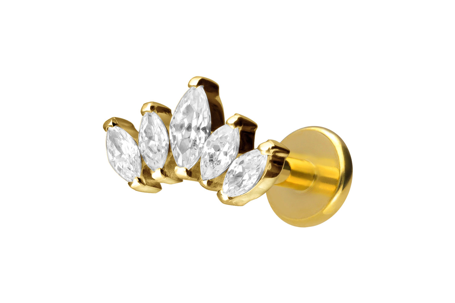 Titan Labret Piercing mit Innengewinde LOTUSBLÜTE